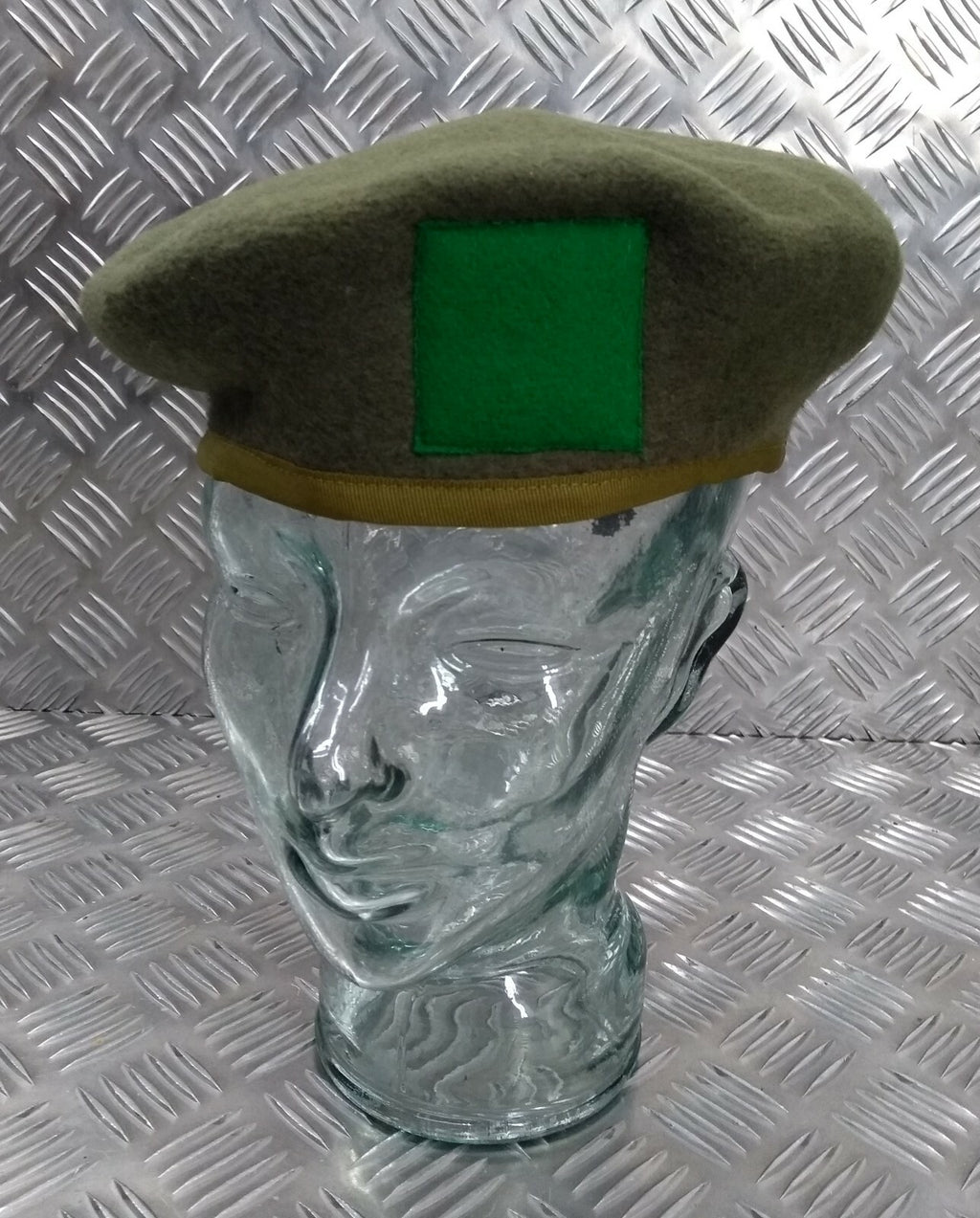 Wool Dress Beret H&S London Khaki Green Size 57cm