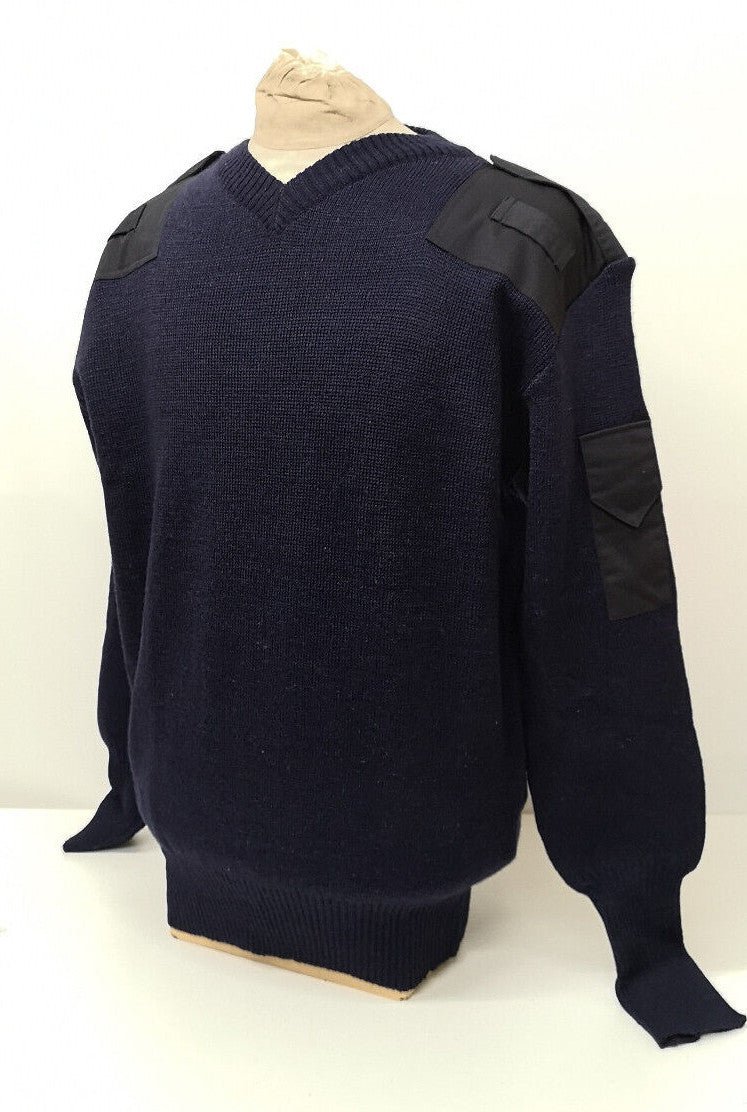 British Navy V-Neck Utility Jumper Sweater 80% Wool All Sizes