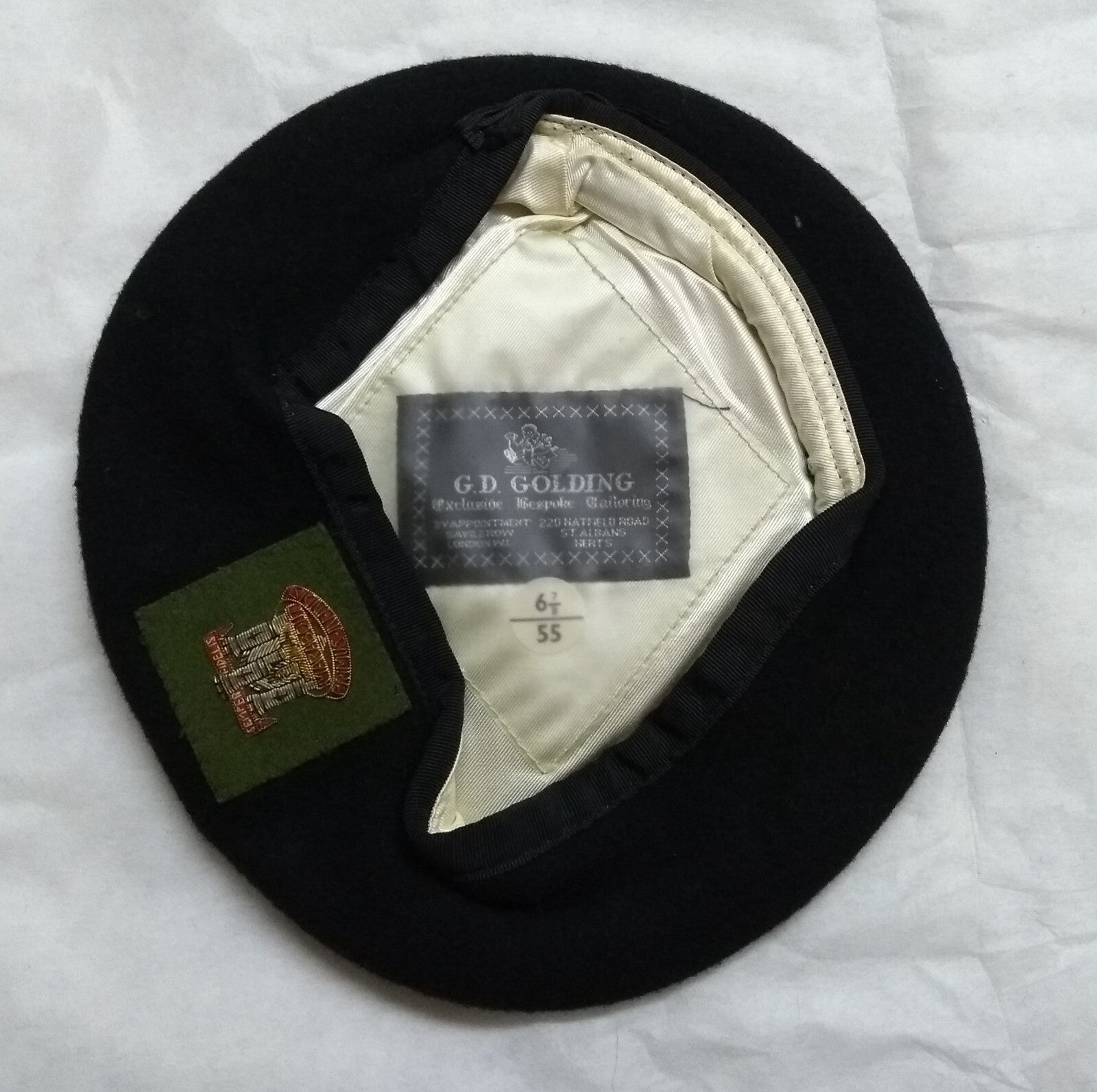 Army Beret Devonshire & Dorset British Army Officers Dress By Goldings 55cm