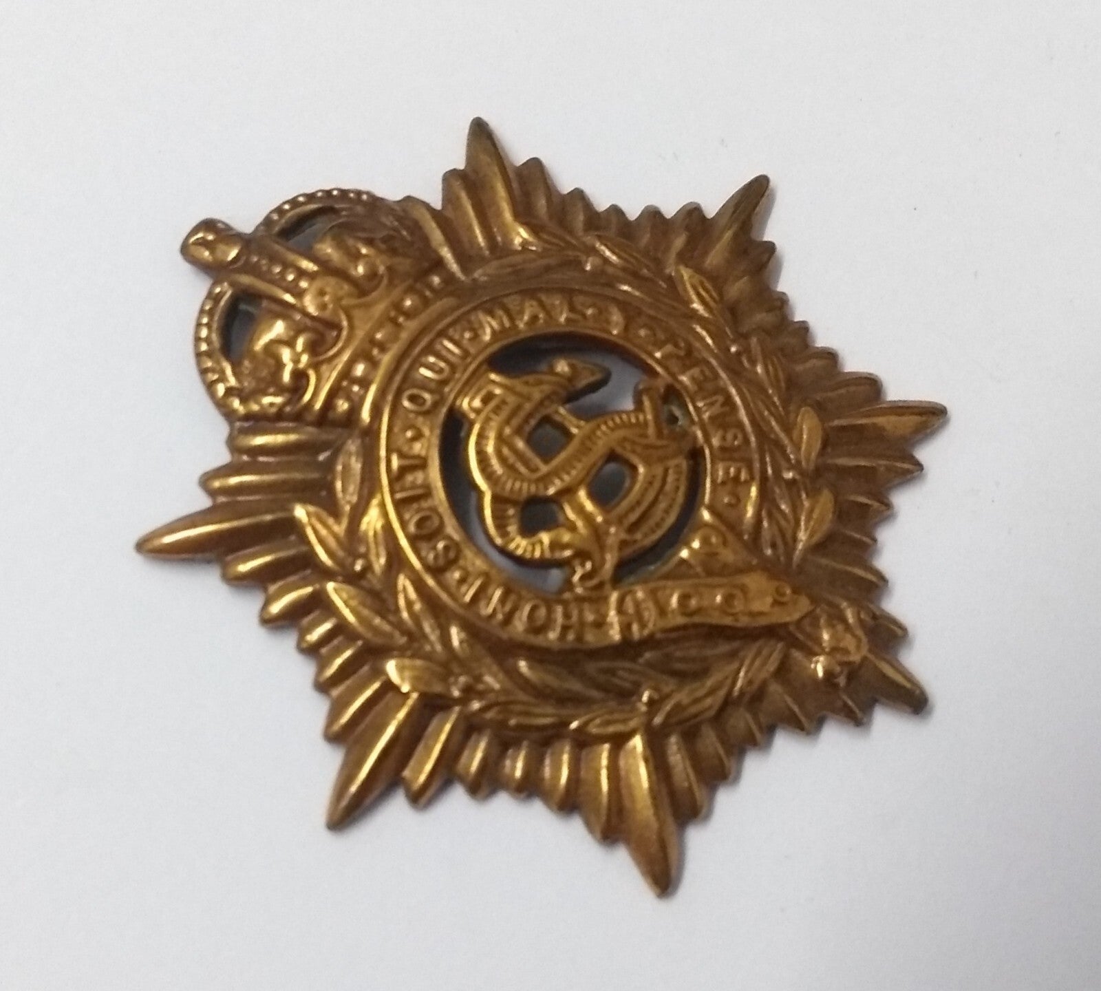 Vintage Kings Crown RASC British Army Issue Service Corps Insignia Metal Badge