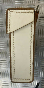 Genuine Vintage DDR NVA East German White Leather Boxed Utility Pouch