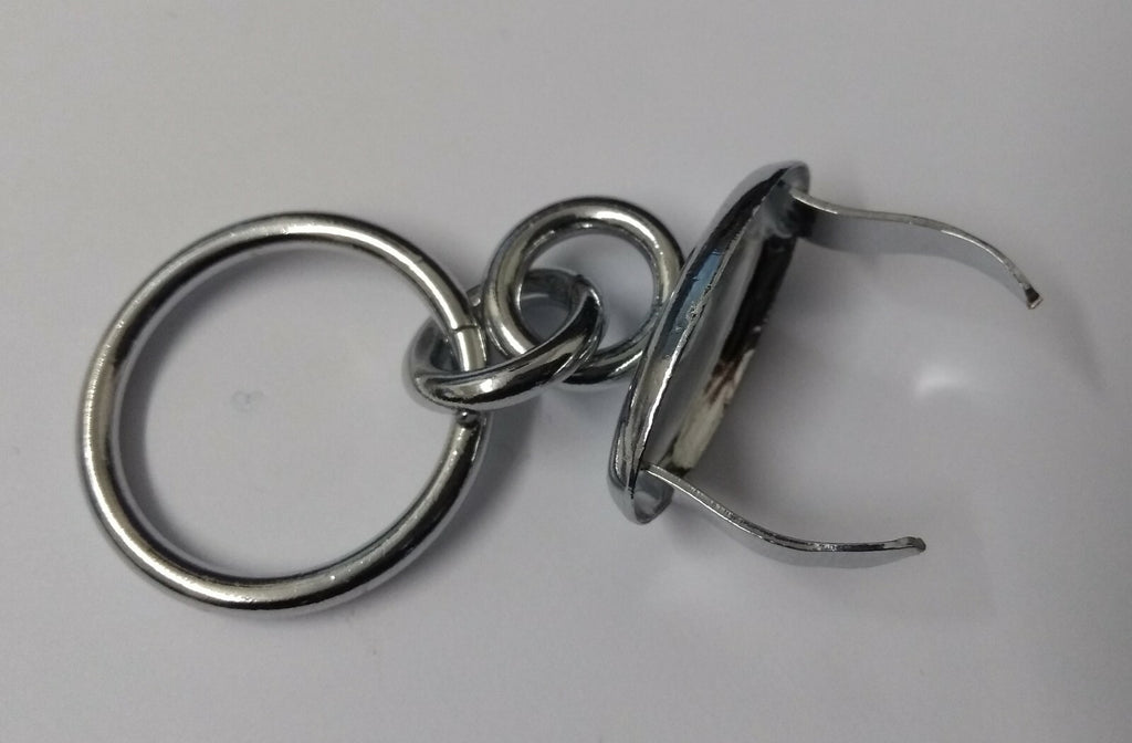 1" Chrome Cross Belt Pouch Double Ring Almond End STD47