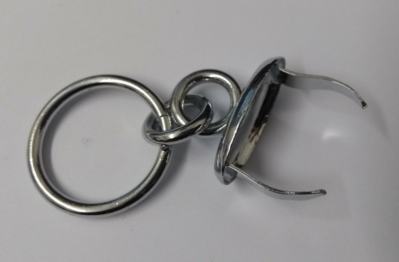 1" Chrome Cross Belt Pouch Double Ring Almond End STD47