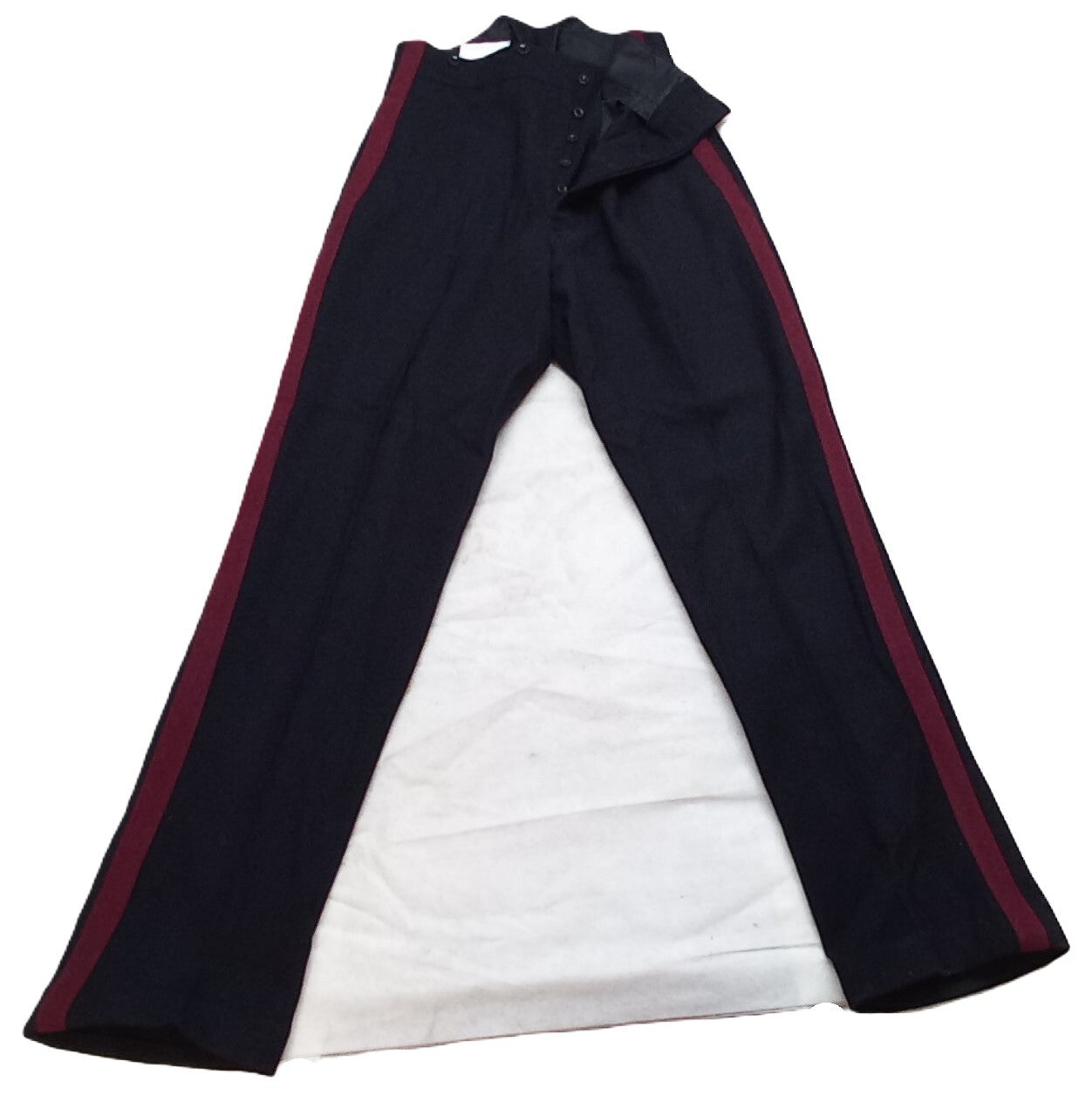 Army No1 Trousers Blue British Cavalry Pattern Other Ranks 1" Maroon Stripe Asst