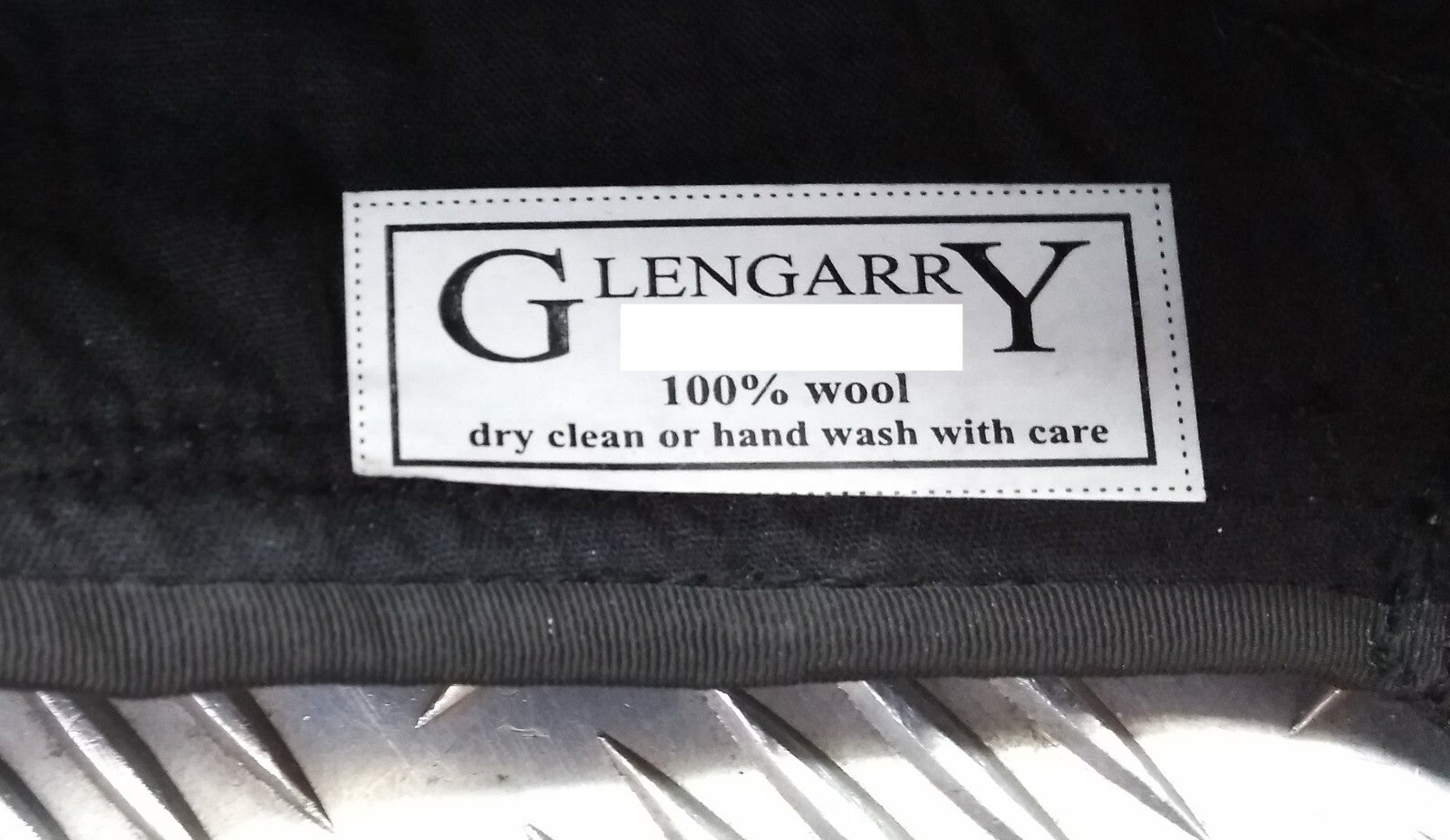 Glengarry Pipers Hat Black Pom With Silver Detailing 100% Wool Made in The UK
