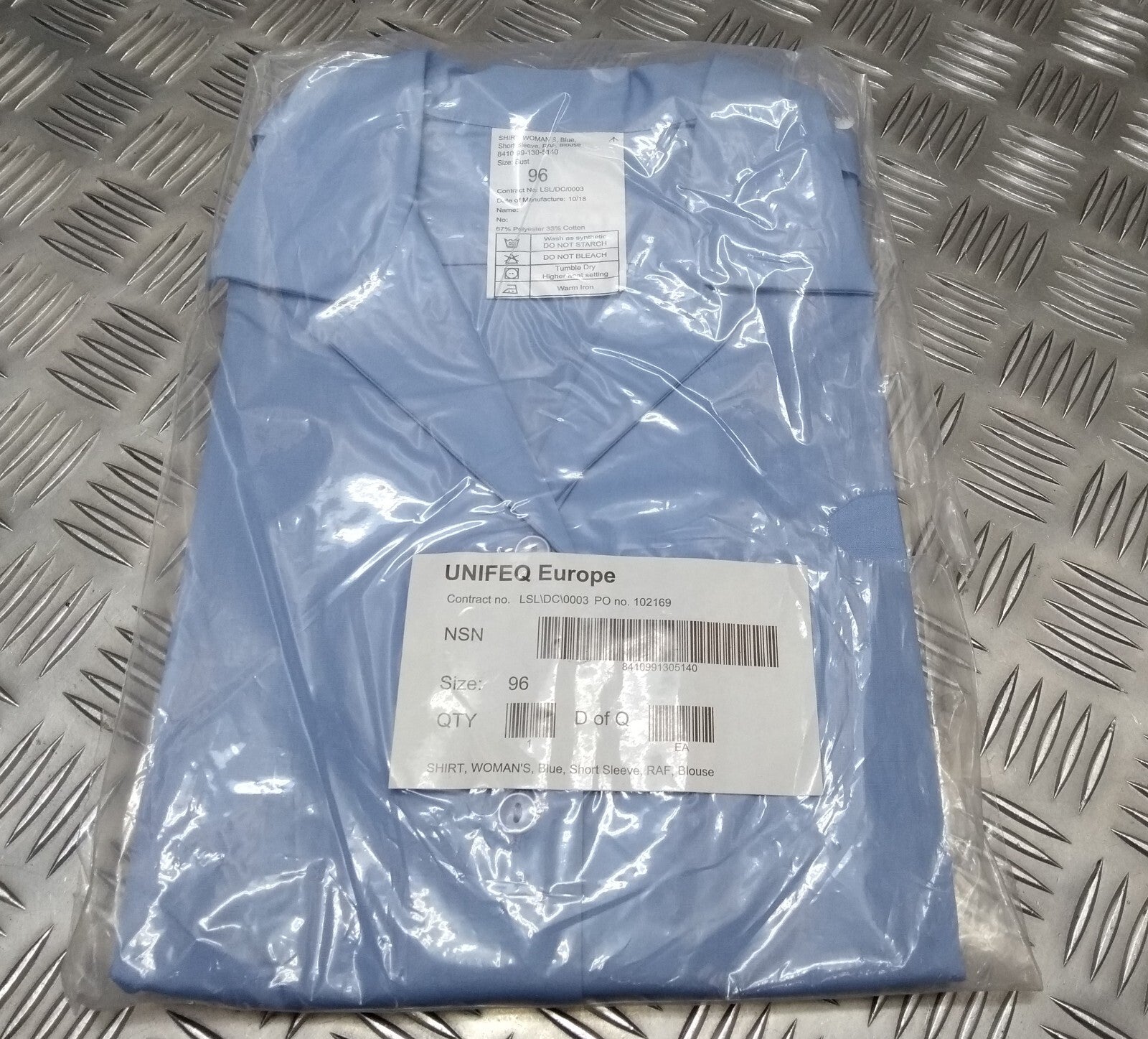 RAF Air Force Shirt Short Sleeve Female Version Light Blue Airforce Asst Sizes