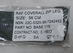 RAF Royal Air Force RIRI Zipper For Air Force Coverall and Flying suit Air / Ground Crew 56cm