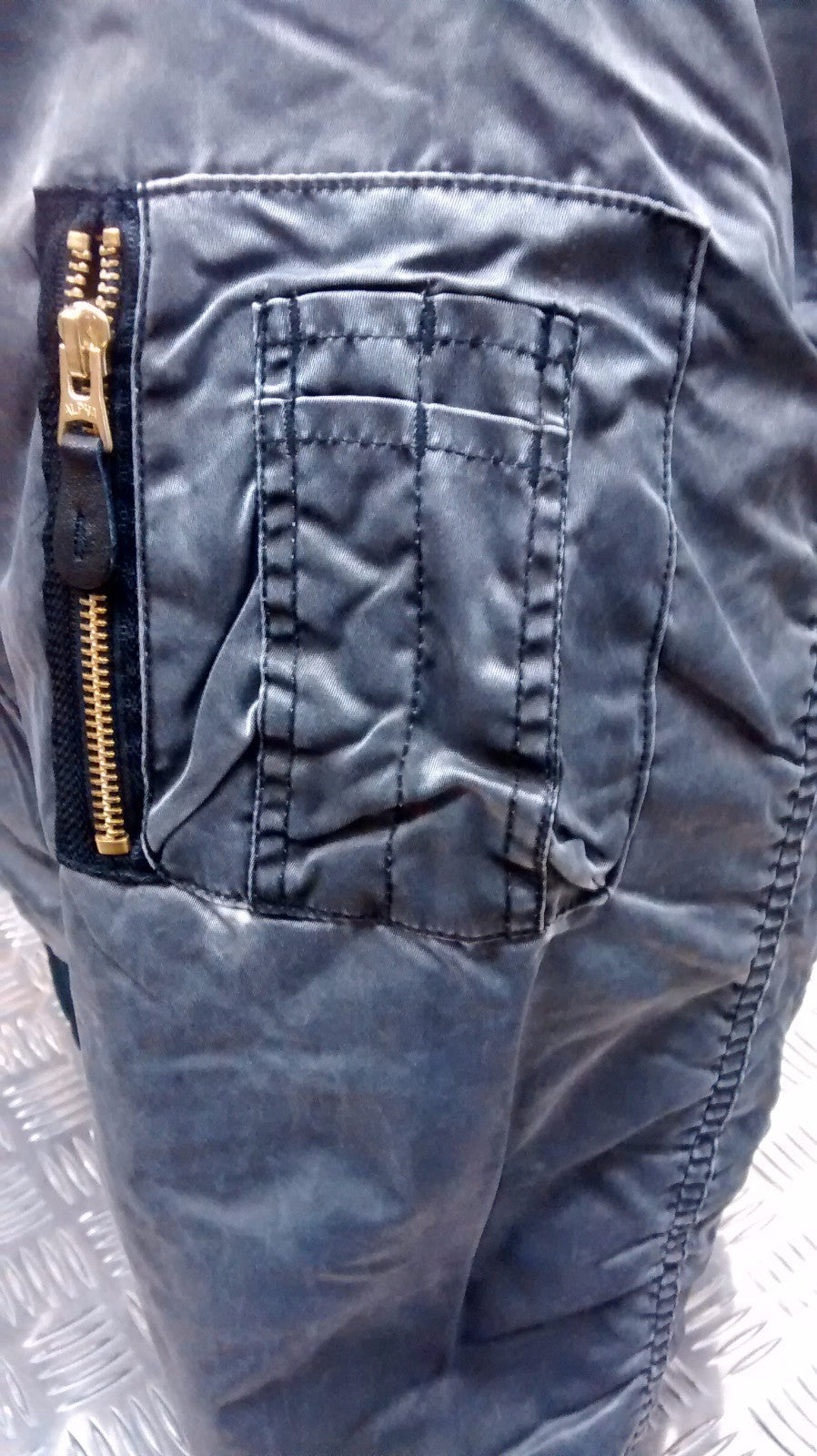 MA1 US Military Style Bomber Jacket Black Stone Washed - NEW