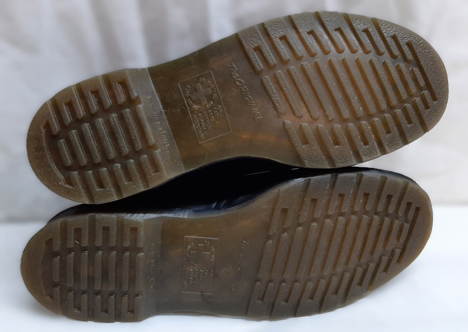 Dr. Martens Shoes Black Airwair Soles DM`s Industrial Full Grain Leather UK 10