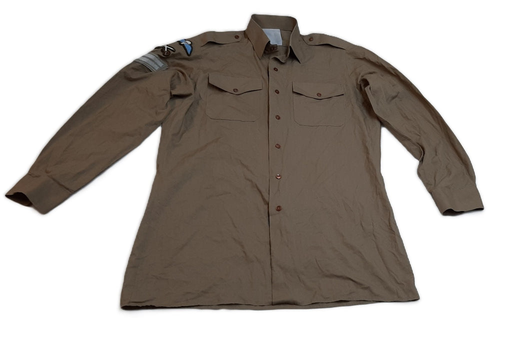 Army Style Khaki Shirt British Dress Long Sleeve Size 39cm