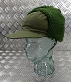 Genuine Swedish Army Olive Drab Green Cold Weather Dog / Trapper Hat 58cm DK1