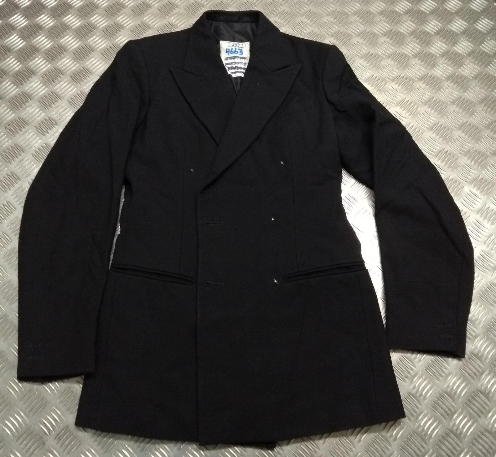 Vintage Blazer Double Breasted Jacket Retro Army Style or Casual Wear No Buttons