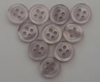 10 Vintage Buttons 4 Hole For Dress Shirts Pearlesque Cool Blue 9.9mm NOS