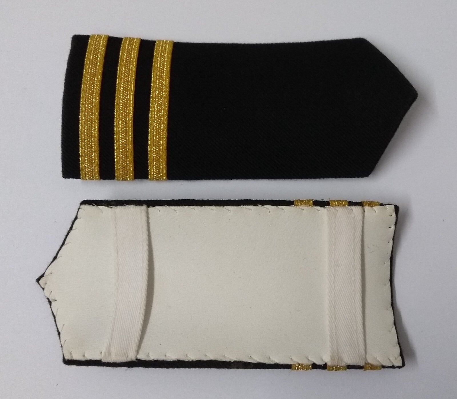 Naval 3 Bar No1 Shoulder Boards Epaulette Black & Gold Detail Fancy Dress