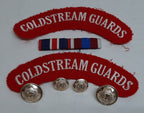 Coldstream Guards No2 Shoulder Badges, Medal Bar and Spare Buttons British Army