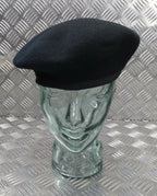 Wool Beret H&S Black Size 59cm NEW