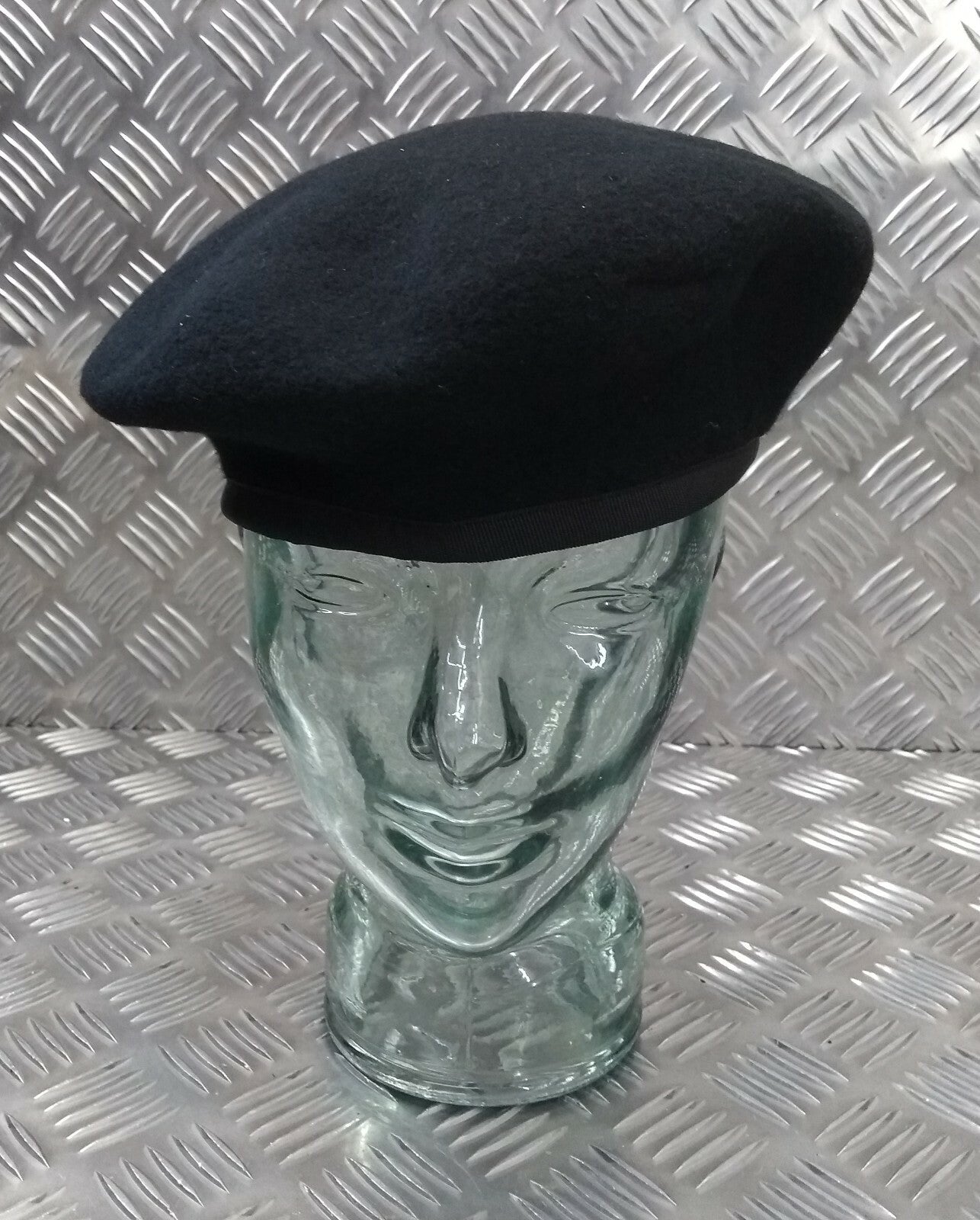 Wool Beret H&S Black Size 59cm NEW