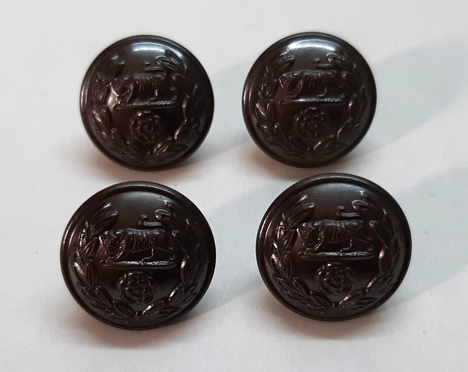 Royal Hampshire Buttons British Army Insignia Subdued / Bronze Size 30L X4