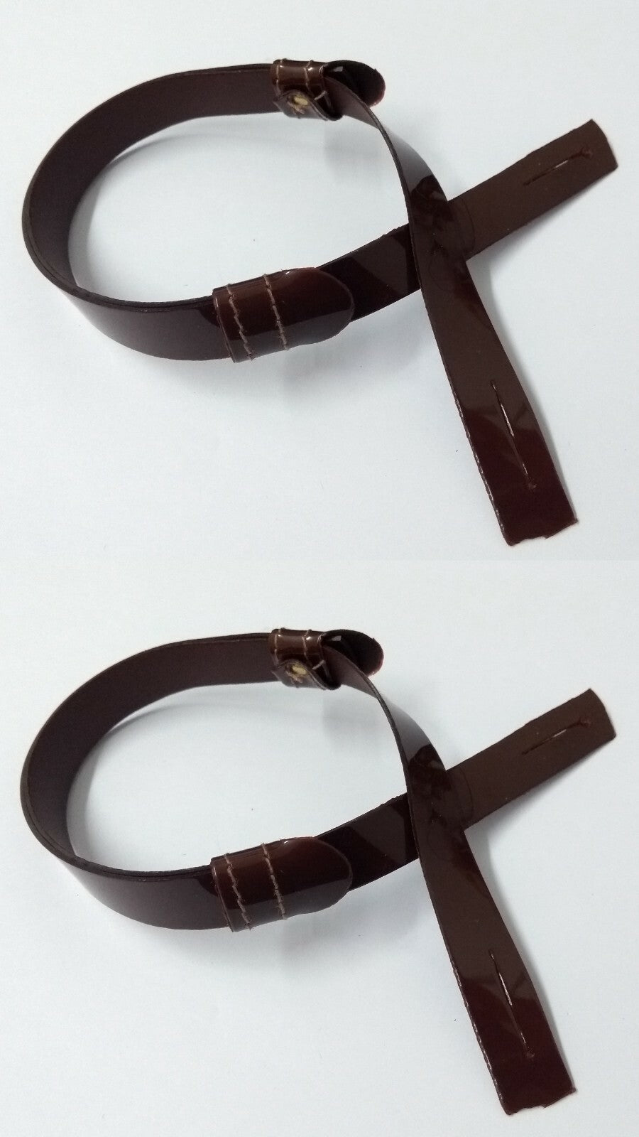 Genuine Issue Hi Sheen Brown 3/8" Dress Hat Adjustable Chinstrap X2 CS6