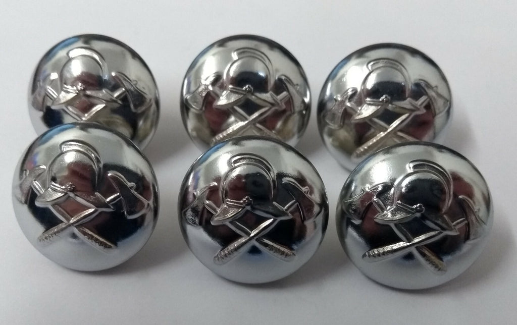 Obsolete Army Firefighters Dress Chrome Buttons 36L Ring Back Shank - NEW