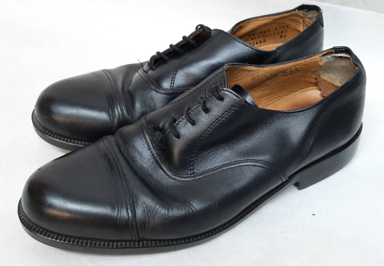 Service Shoes Black Leather British Army Pattern DMS Sole Toe Cap Section USED