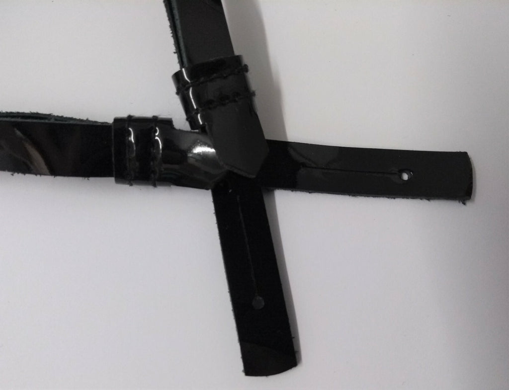 Chinstrap 3/8" Adjustable Patent Leather Chin Strap For Service & Dress Hats