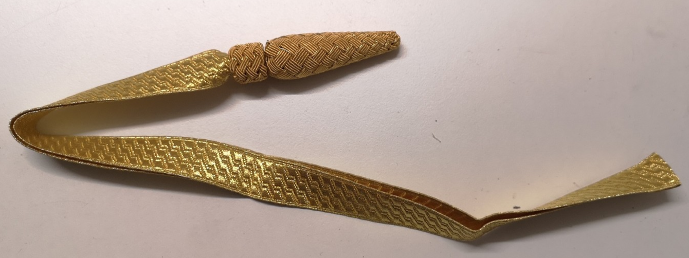 Gold Lace Sword Knot Bias & Stand Pattern British Army Officers No3.