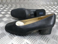Womens Girls Fenella Leather Med Block Heel Court Shoe Office Work Footlites NEW