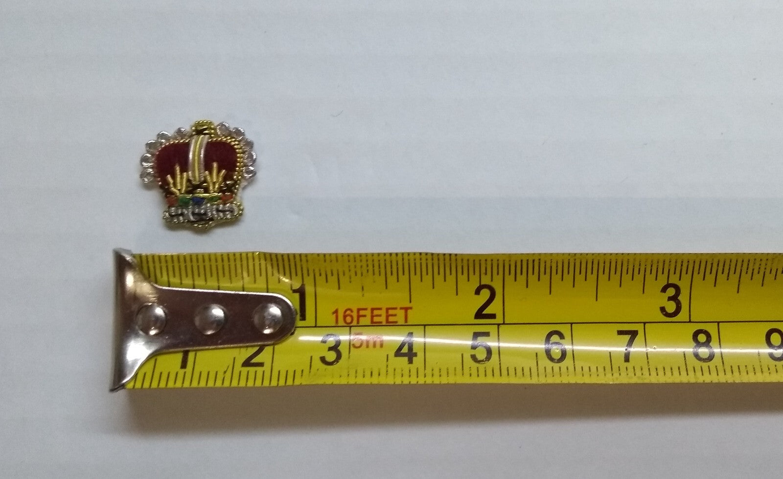 Army Crowns Gold/Silver With Crimson Padding Hand Embroidered H/E Insignia 1/2"