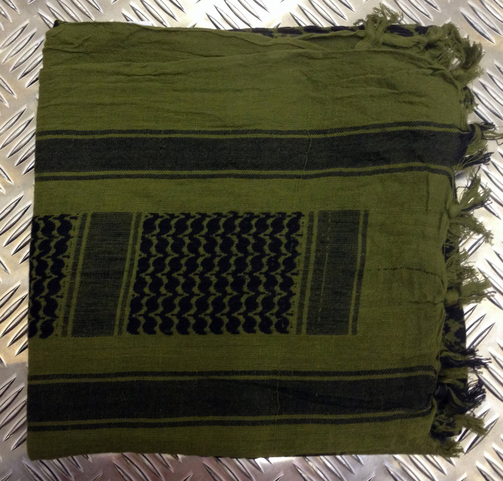 100% Cotton Shemagh / Arab Scarf / Pashmina / Wrap / Sarong. Green & Black - NEW
