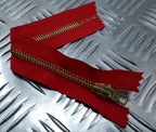 17.5cm Closed End Metal Red Zip Zipper