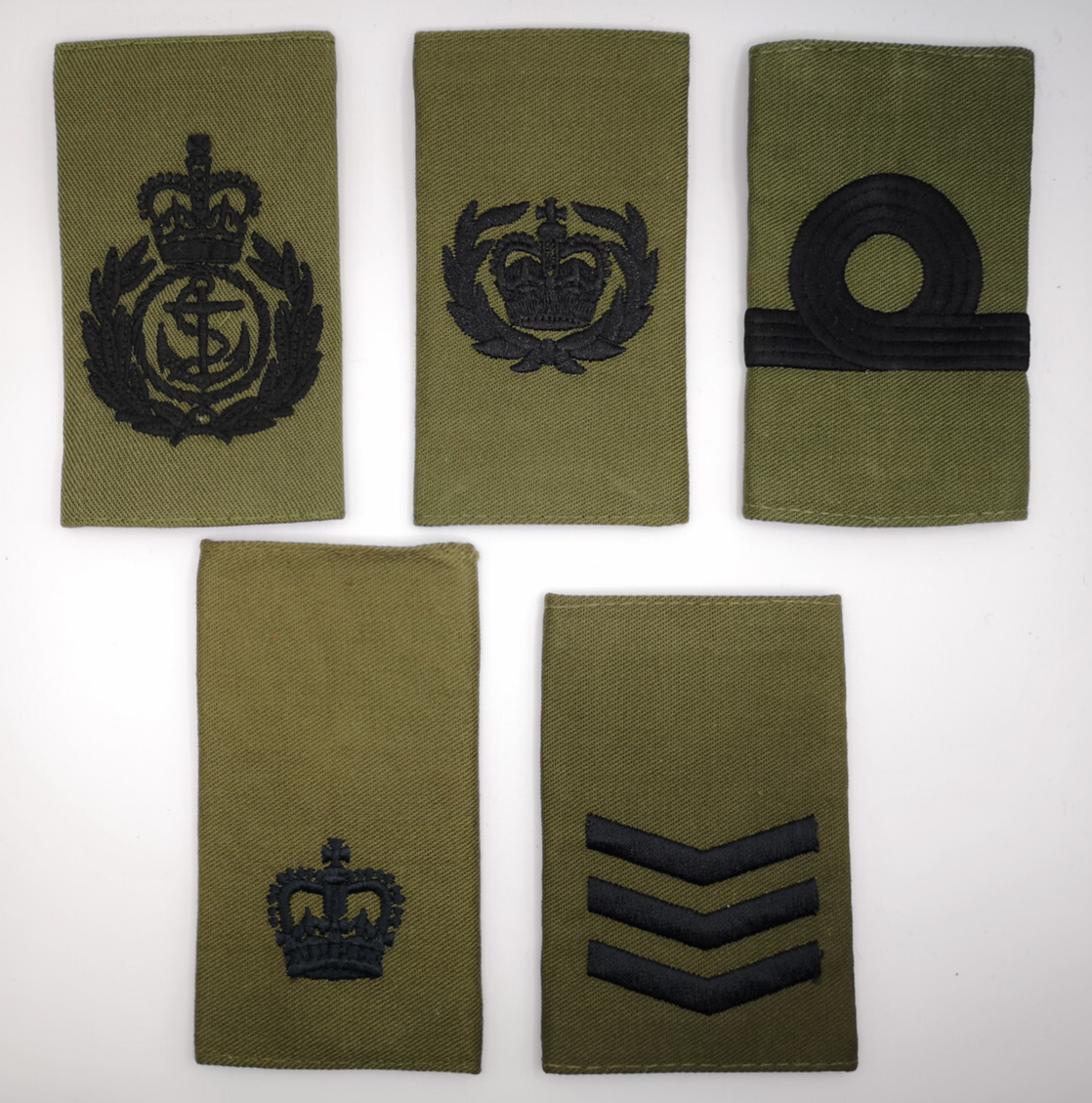 Royal Marines & Royal Navy OD Green Rank Slides - NEW