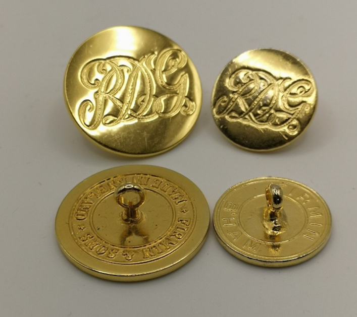 Royal Dragoon Guards RDG Flat British Army No1 Jacket Buttons Set of 7