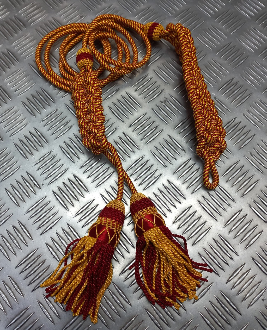 Officers Dress Cord For Ceremonial & Parade Duties Dual Tassel Crimson & Gold