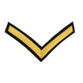 HCav No1 Chevron Household Cavalry Gold on Dark Blue 1 Bar / Stripe - NEW