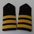 Naval 3 Bar No1 Shoulder Boards Epaulette Black & Gold Detail Fancy Dress