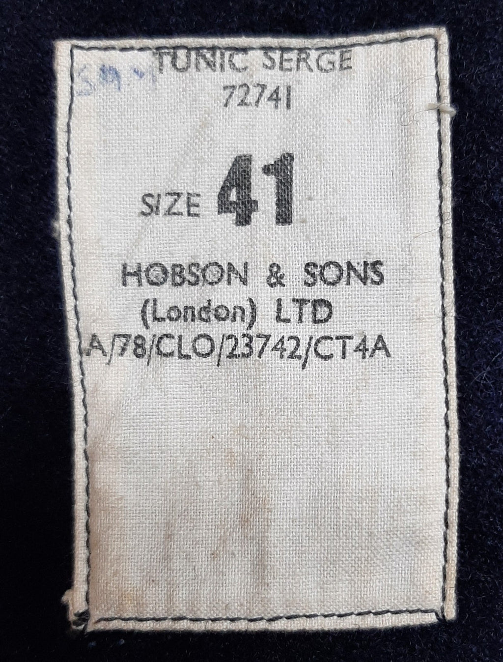 Vintage Marines Tunic Blue Serge British RM Hobson & Sons (London) Ltd Size 41