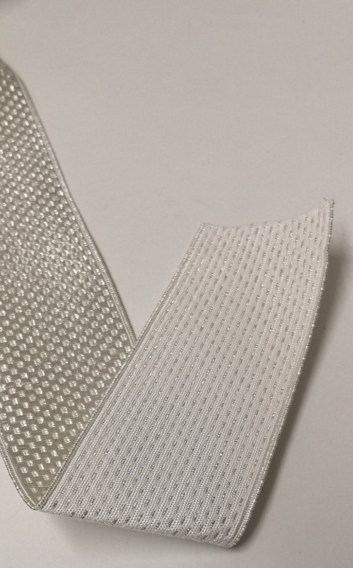 Silver Mylar Basket Lace Tape  44mm  1 3/4"  x1.5m