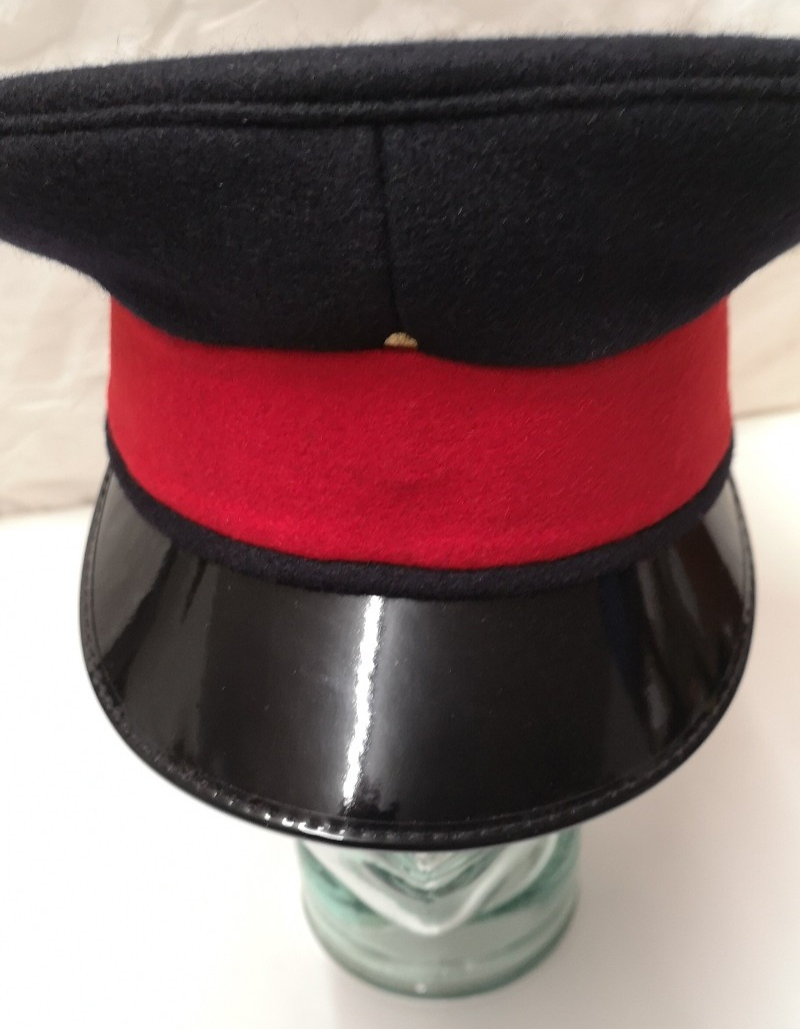 Dark Blue Red Plain Peaked Dress Hat / Parade Cap 55cm