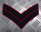 Corporal Rank Stripes 2 Chevrons Navy Blue on Red Genuine British Army EPB14