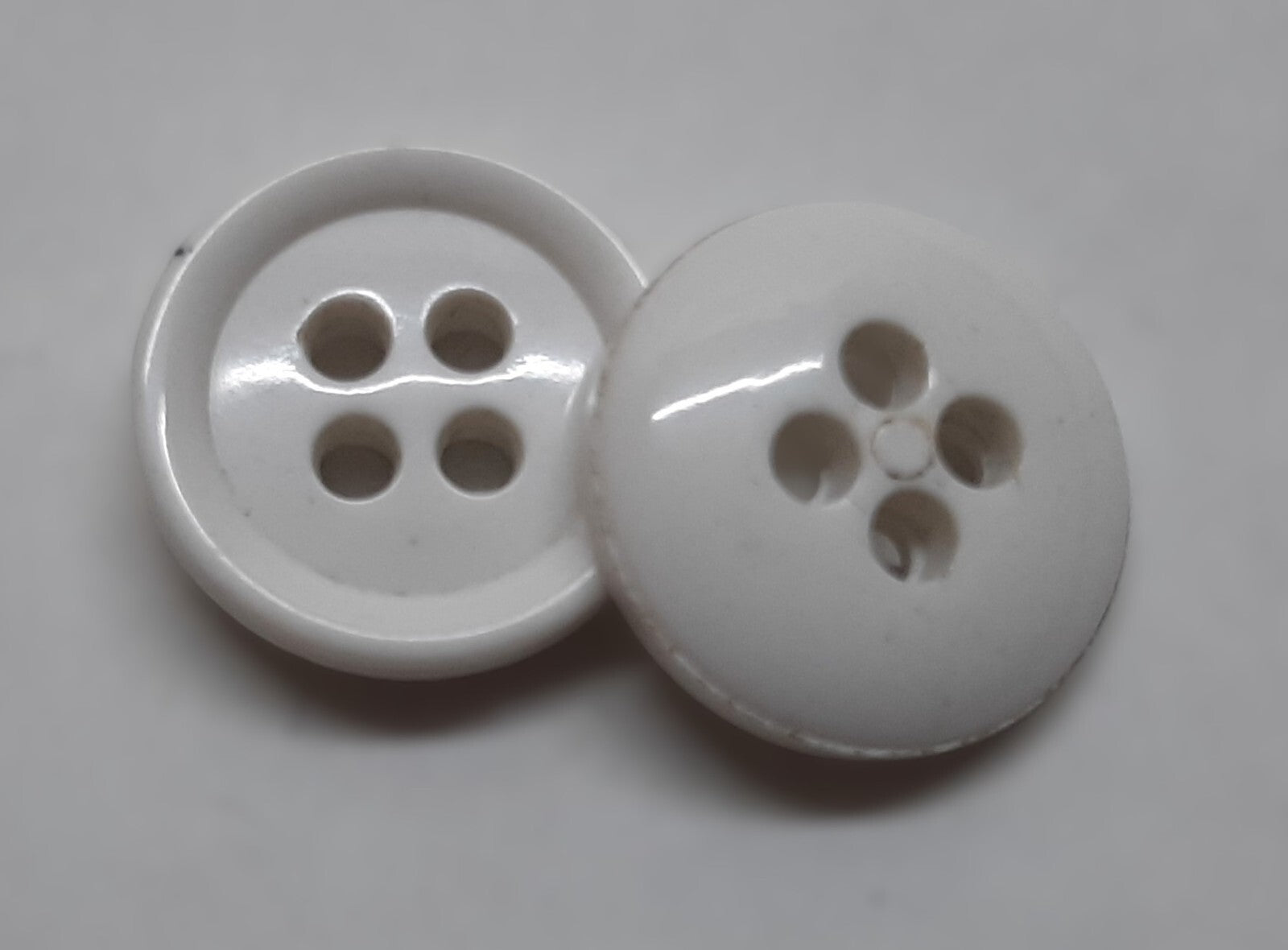 White Small Buttons for Braces British 4 Hole Pattern 14.5mm Set of 8