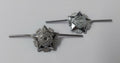 5 Point Stars Miniature Chrome Prong Back Obsolete Pattern- NEW