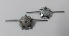 5 Point Stars Miniature Chrome Prong Back Obsolete Pattern- NEW