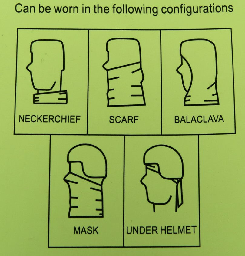 Lightweight Compact 5 in 1 Headover Scarf Balaclava Six Colours