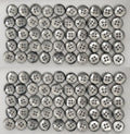 Buttons Vintage 4 Hole Shirt / Shank Anchors Pearlesque Old Silver 10.5mm 100