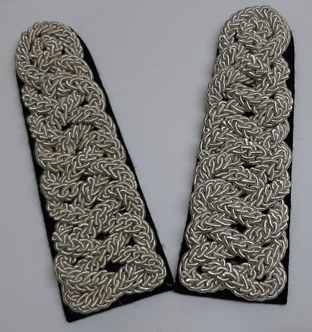 Ceremonial Shoulder Boards Silver Chain Gimp Leather Straps British Made