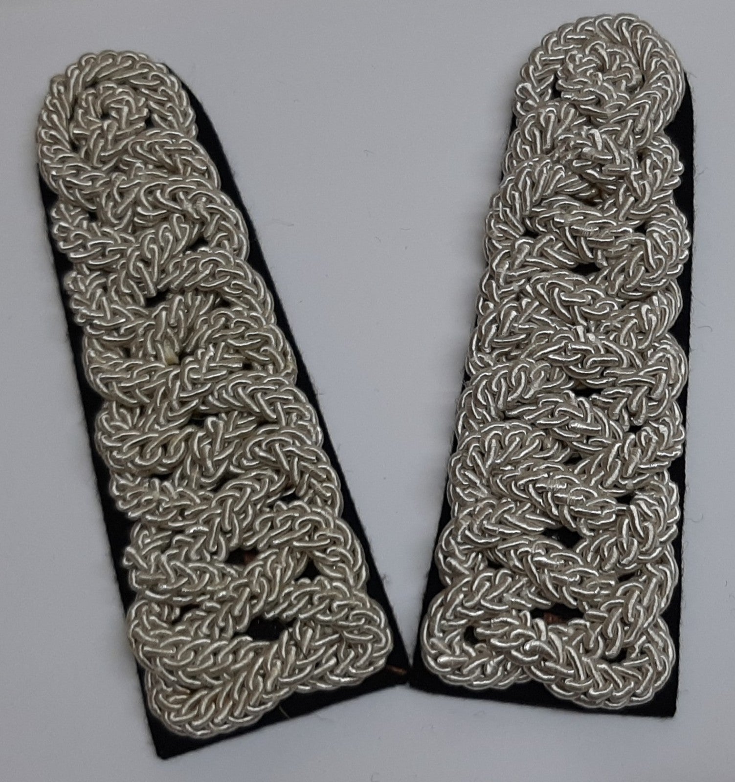 Ceremonial Shoulder Boards Silver Chain Gimp Leather Straps British Made