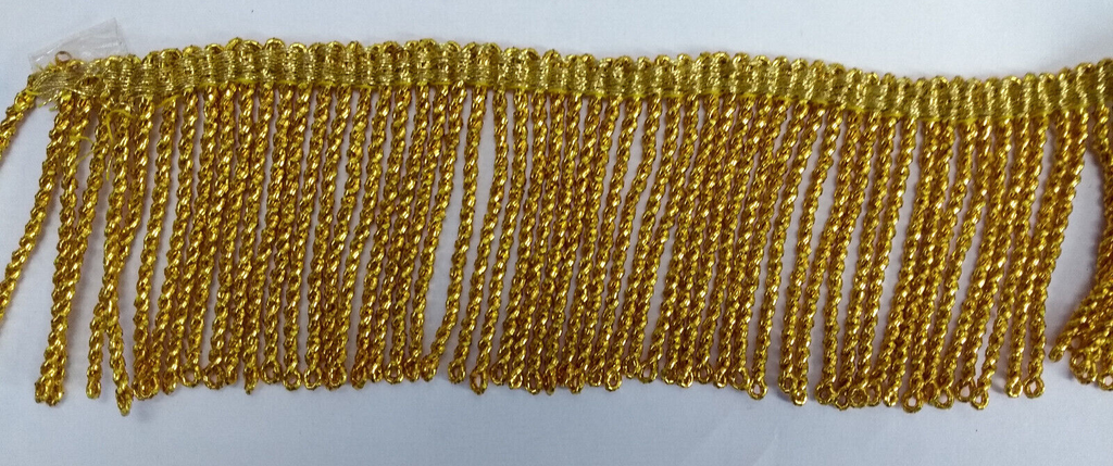 Gold Mylar Thread Fringe 45mm Drop / Epaulette Fringe