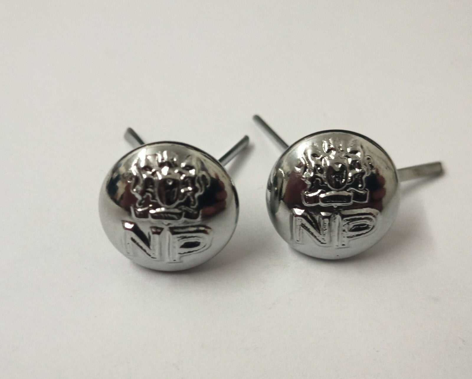 Genuine Nigerian Unity Crest NP Insignia Silver / Chrome Buttons 13mm V1658 X6