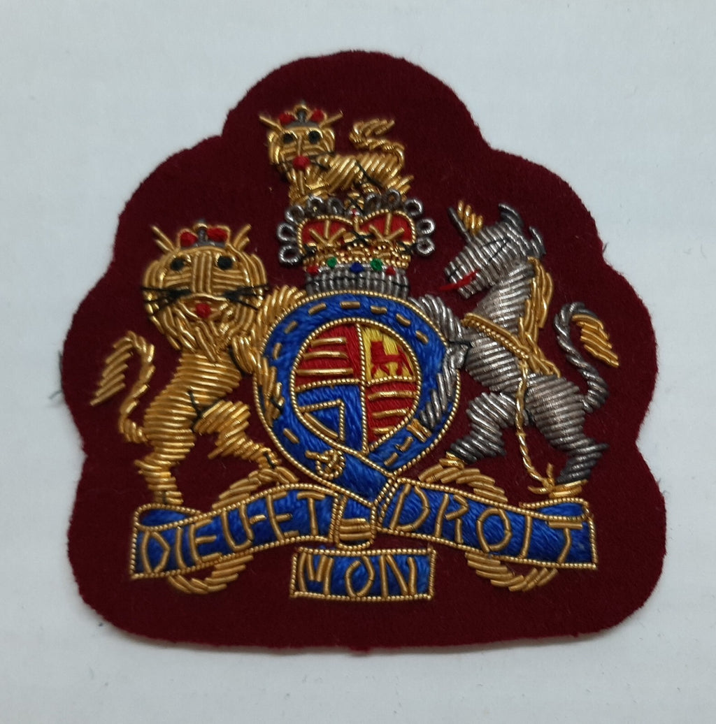 Royal Arms Patch Maroon British Army Old Pattern Embroidered Insignia Badge